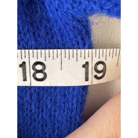 Vintage John Richard Sweater Dress Size M Blue Graphic Intarsia Angora Glam Bold - Picture 7 of 9